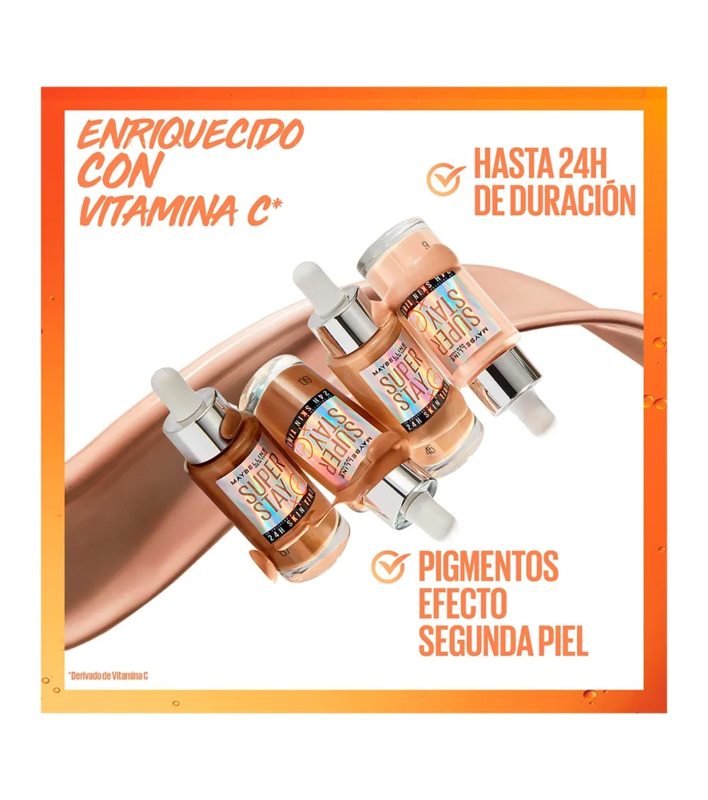 Base de maquillaje en sérum SuperStay 24H Skin Tint + Vitamina C - 66>Maybelline