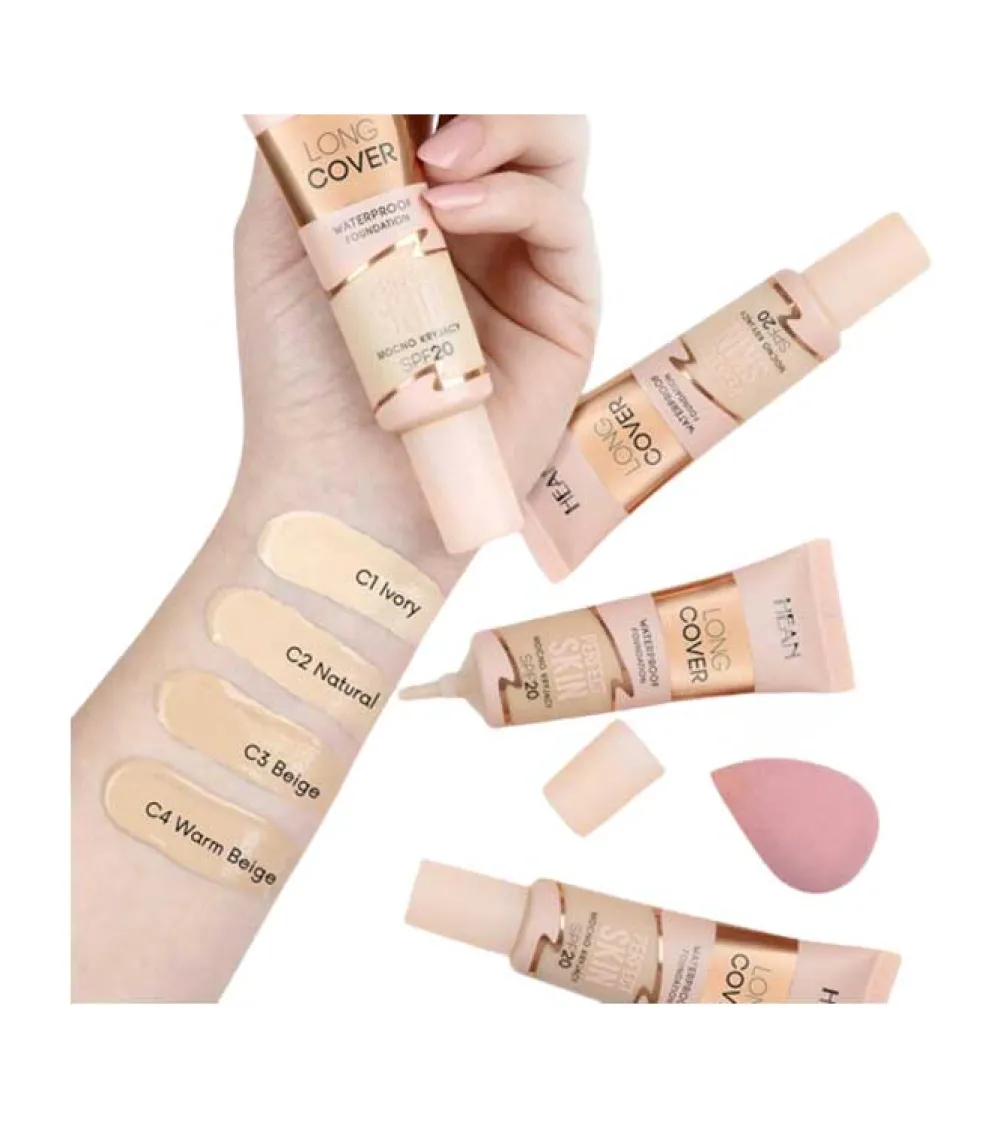 Base de maquillaje Long Cover Perfect Skin SPF20 - C01: Ivory>Hean Discount
