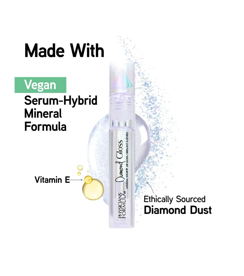 Brillo de labios Mineral Wear Diamond Gloss - Crystal Clear>Physicians Formula New
