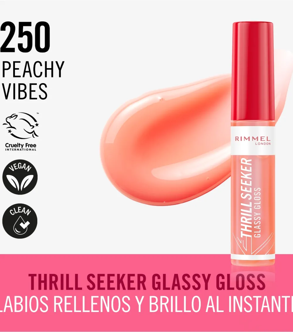 Brillo de labios Thrill Seeker - 250: Peach Vibes>Rimmel London Online