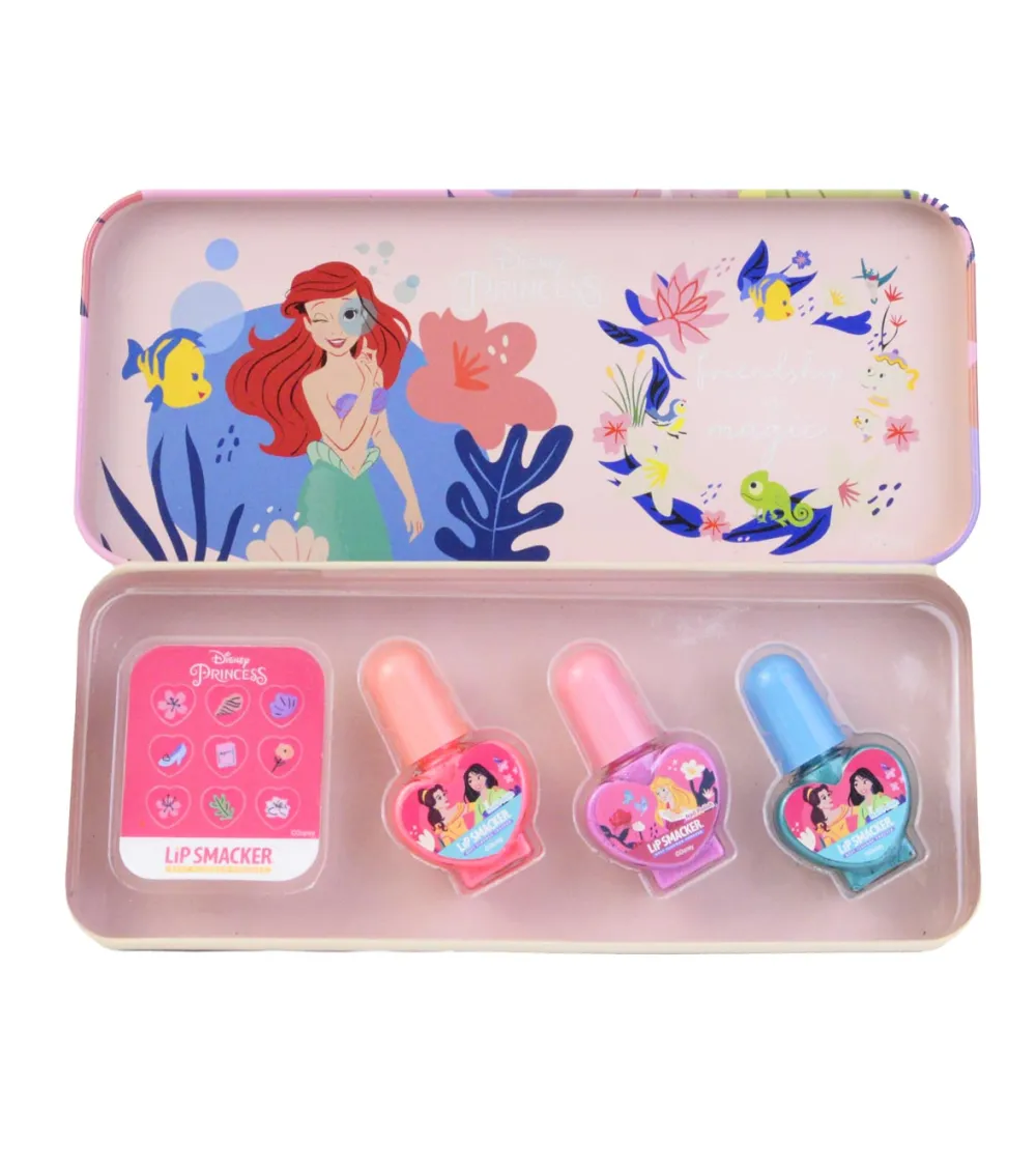 *Disney Princess*- Estuche de manicura Nail Polish Tin - Ariel y Tiana>LipSmacker New