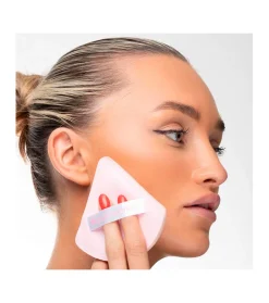 Dúo de borlas de maquillaje triangulares acolchadas><noscript><img width=