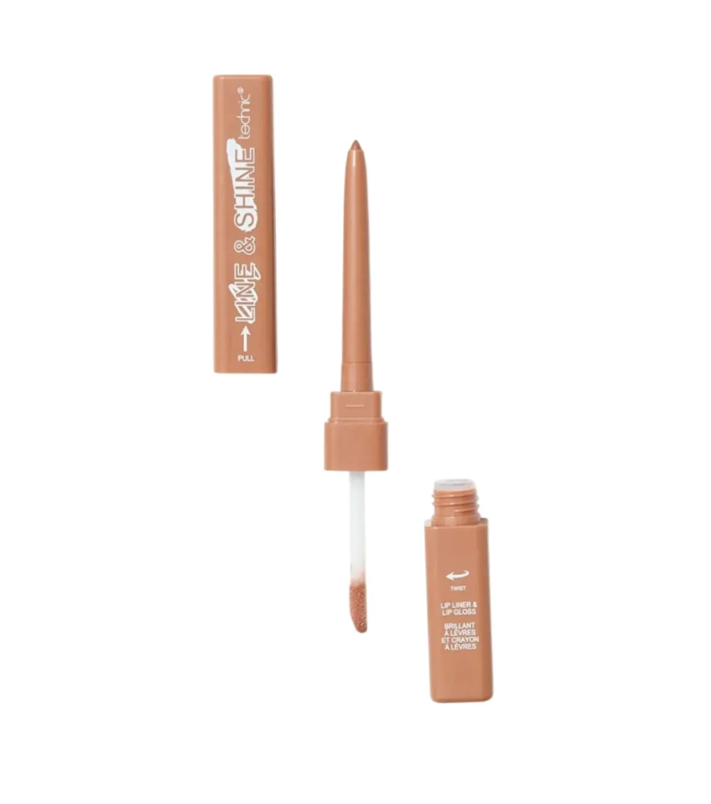 Dúo perfilador de labios y brillo de labios Line & Shine - Vanilla Chai>Technic Cosmetics Sale
