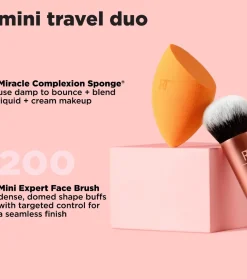 Duo de brocha + esponja Mini Travel><noscript><img width=