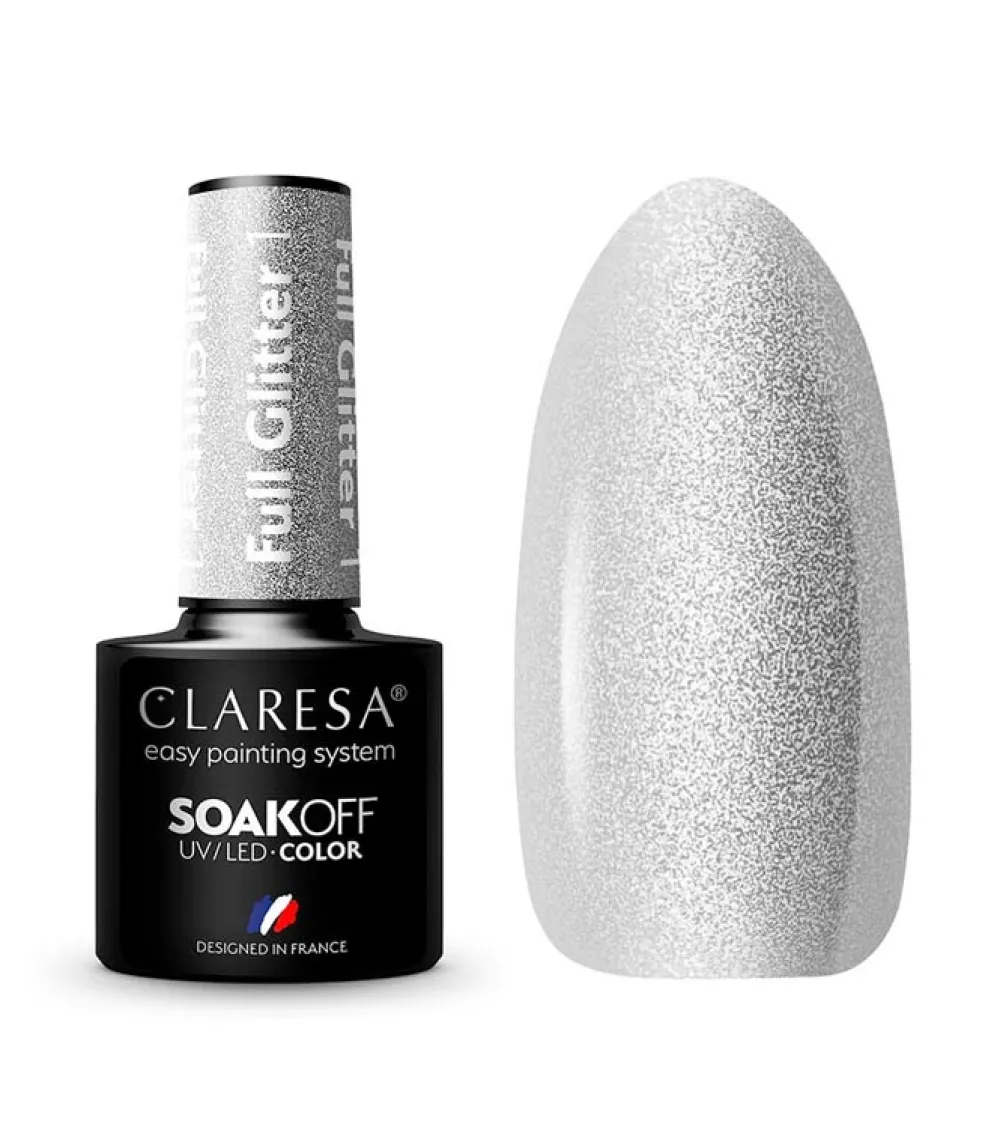 Esmalte semipermanente Soak off - 01: Full Glitter>Claresa New