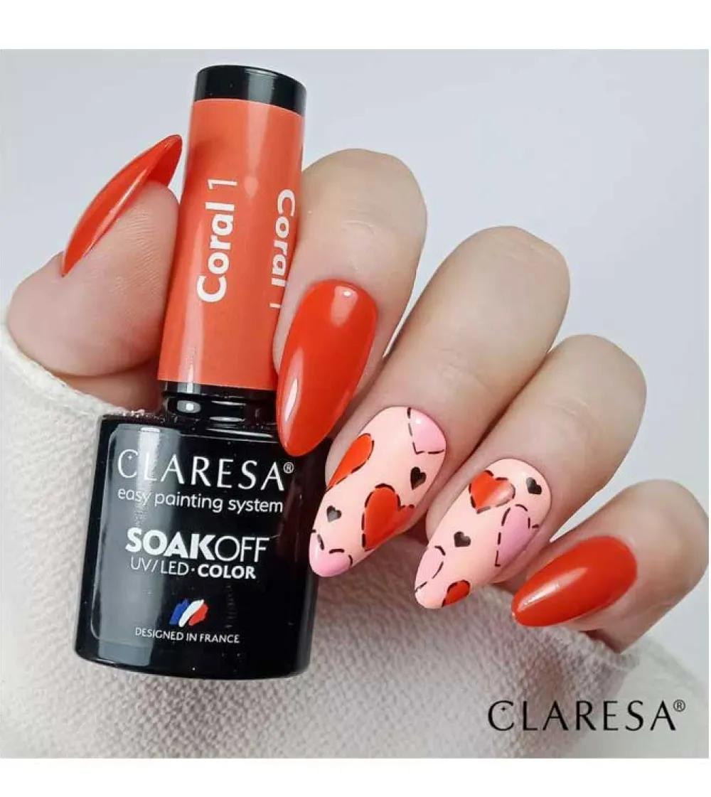 Esmalte semipermanente Soak off - 01: Coral>Claresa Clearance
