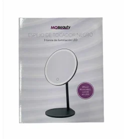 Espejo de tocador negro recargable con Iluminación LED Regulable><noscript><img width=