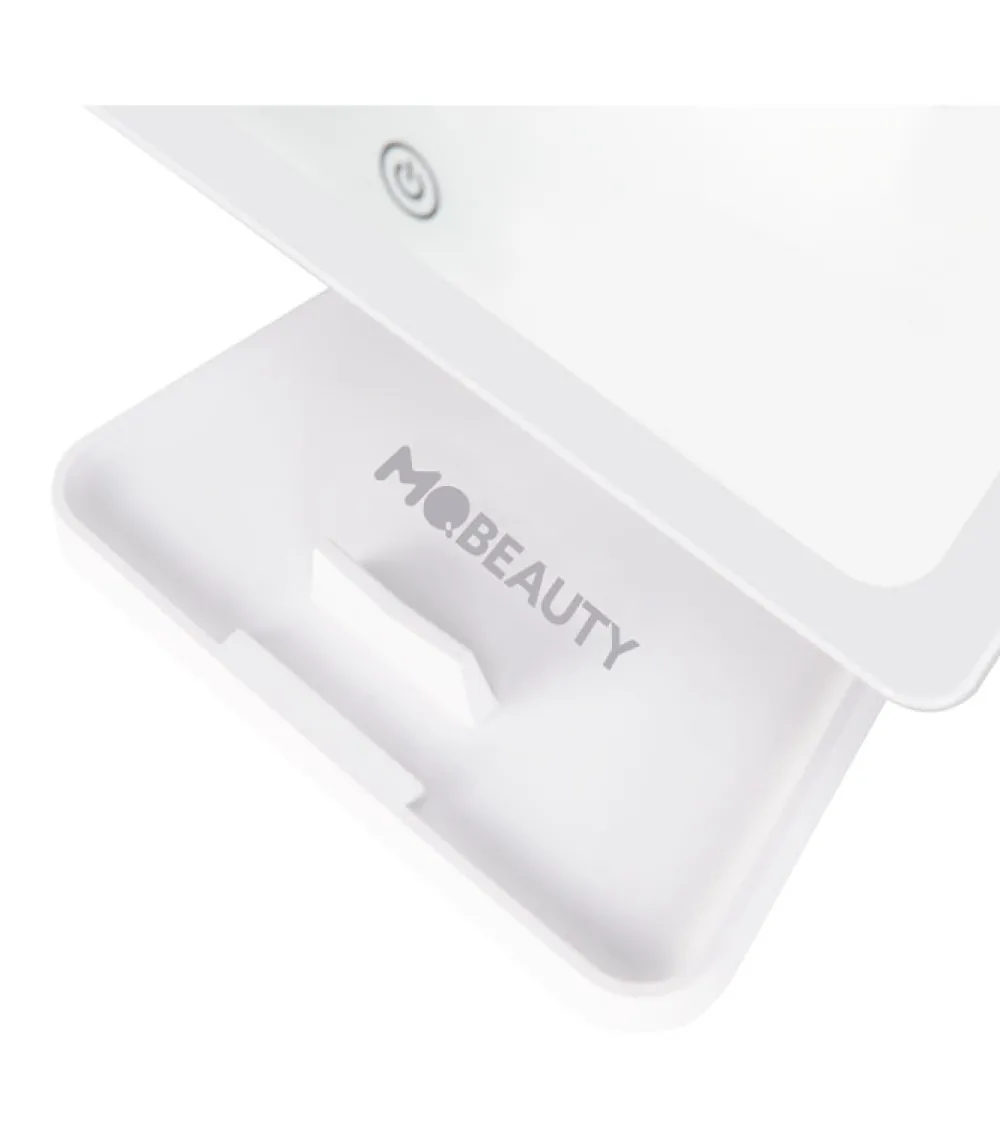 Espejo de tocador recargable con iluminación LED regulable - Blanco>MQBeauty Online