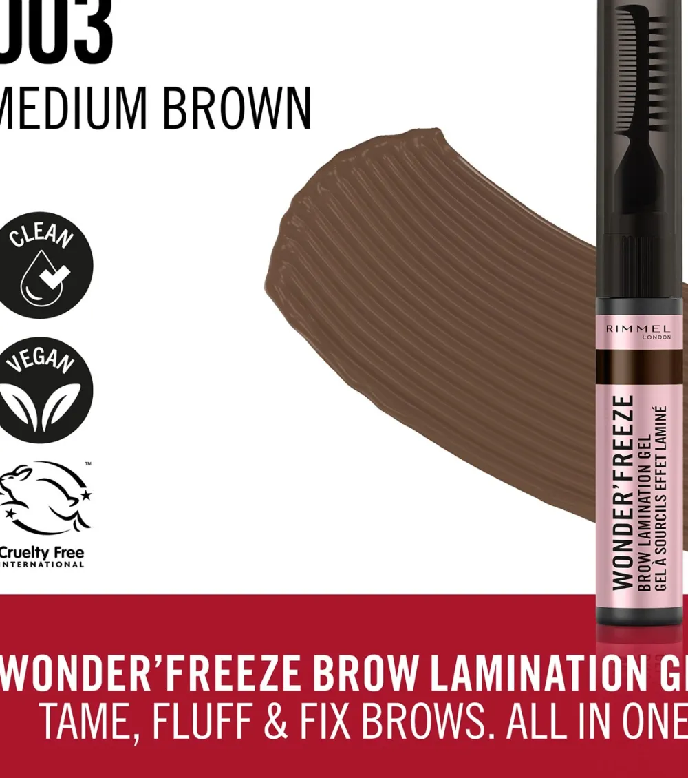Gel fijador de cejas Wonder´ Freeze - 003: Medium Brown>Rimmel London Outlet