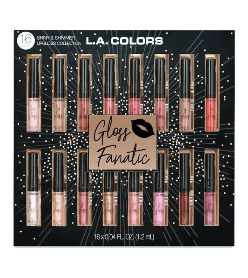 L.A Colors - Set de 16 brillos de labios Gloss Fanatic>L.A. Colors Hot
