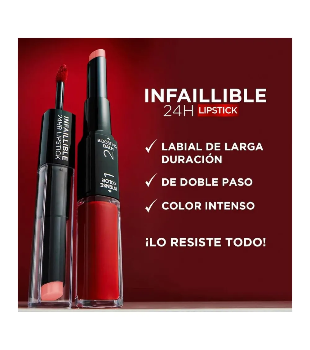 Labial líquido 2 pasos Infalible 24h - 502: Red To Stay>Loreal Paris Clearance