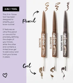Lápiz de cejas + Gel con color Define & Set - Dark Brown><noscript><img width=