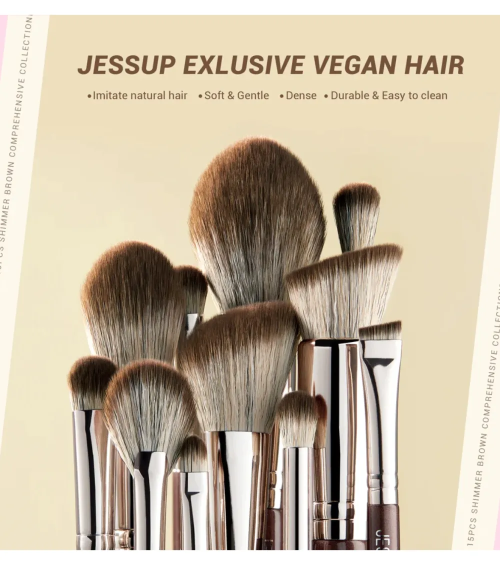 *Makeup Essentials in a Box* - Set de 15 brochas - Shimmer Brown>Jessup Beauty Best