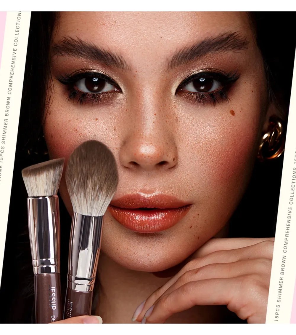 *Makeup Essentials in a Box* - Set de 15 brochas - Shimmer Brown>Jessup Beauty Best