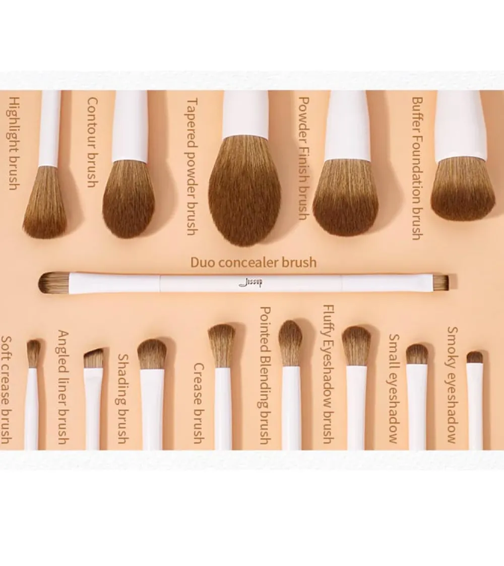 *Makeup Lover Collection* - Set de brochas 14 piezas - T329: Light Gray>Jessup Beauty Outlet