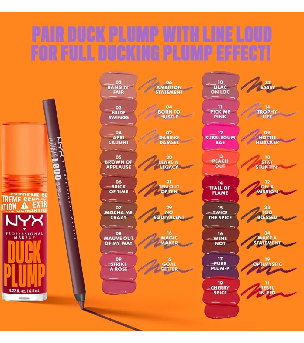 - Brillo de labios voluminizador Duck Plump - 14: Hall Of Flame>NYX Professional Makeup Online