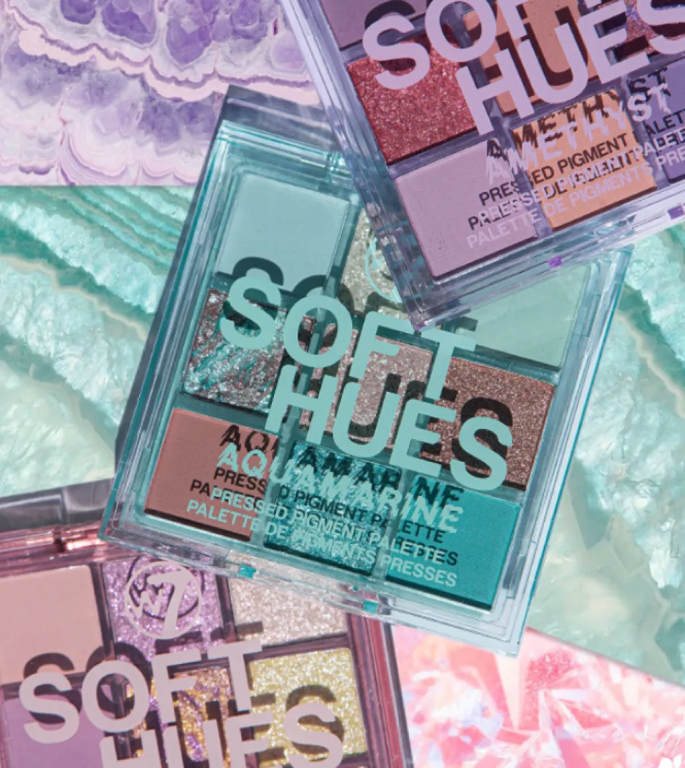 Paleta de pigmentos prensados Soft Hues - Amethyst>W7 Hot