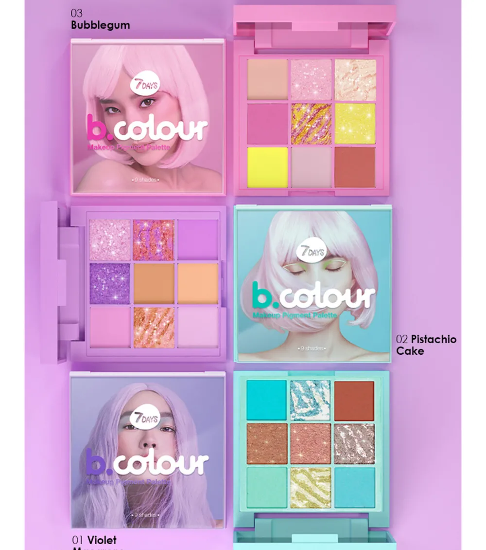 Paleta de sombras - 01: Violet Macarons>7DAYS