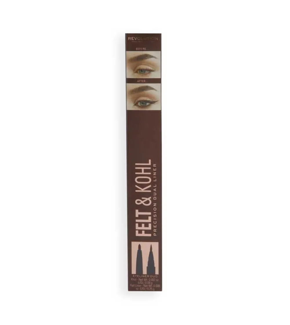 Revolution - Delineador de ojos Felt & Kohl Precision Dual Liner - Brown>Makeup Revolution Clearance
