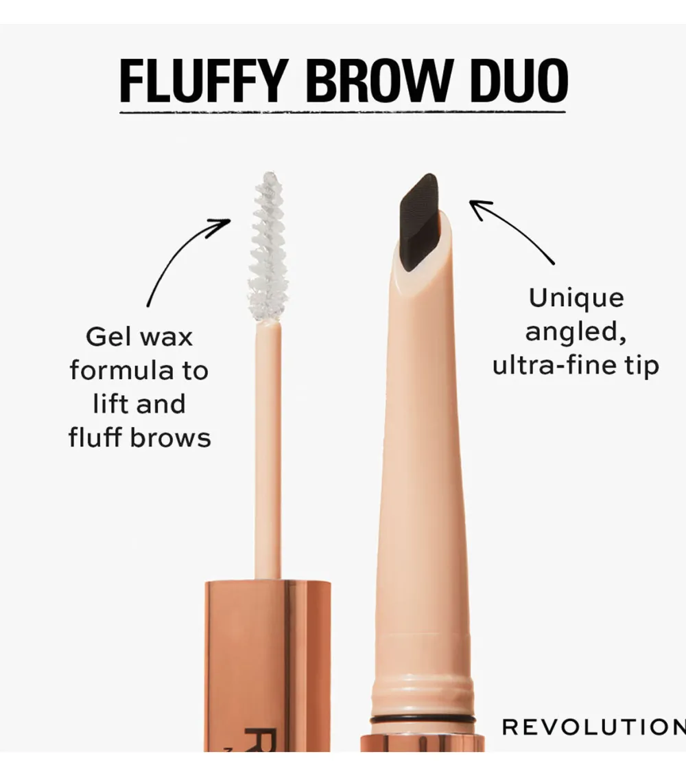 Revolution - Lápiz de cejas Fluffy Brow Filter Duo - Ash Brown>Makeup Revolution Sale