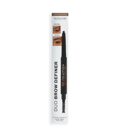 Revolution - Lápiz para cejas Duo Brow Definer - Medium Brown><noscript><img width=