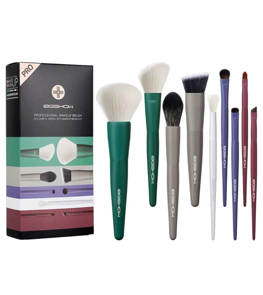 Set 9 brochas de maquillaje Pro - Colourful>Eigshow New
