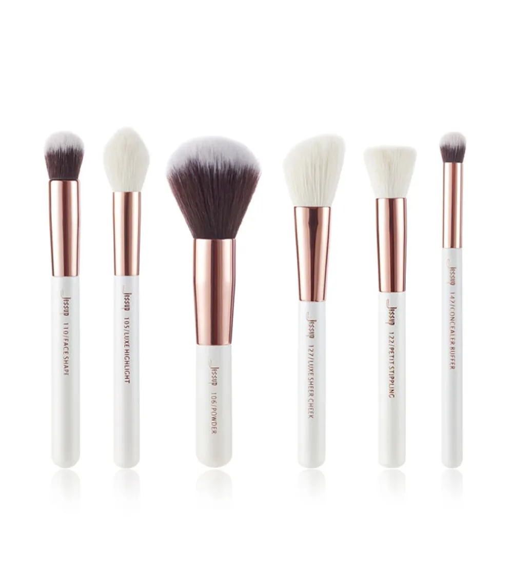 Set de brochas 6 piezas - T224: White/Rose Gold>Jessup Beauty Discount