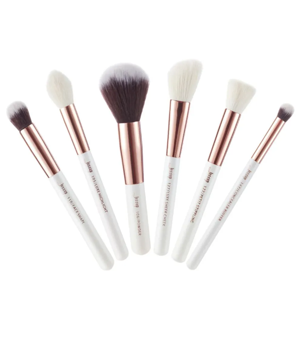 Set de brochas 6 piezas - T224: White/Rose Gold>Jessup Beauty Discount
