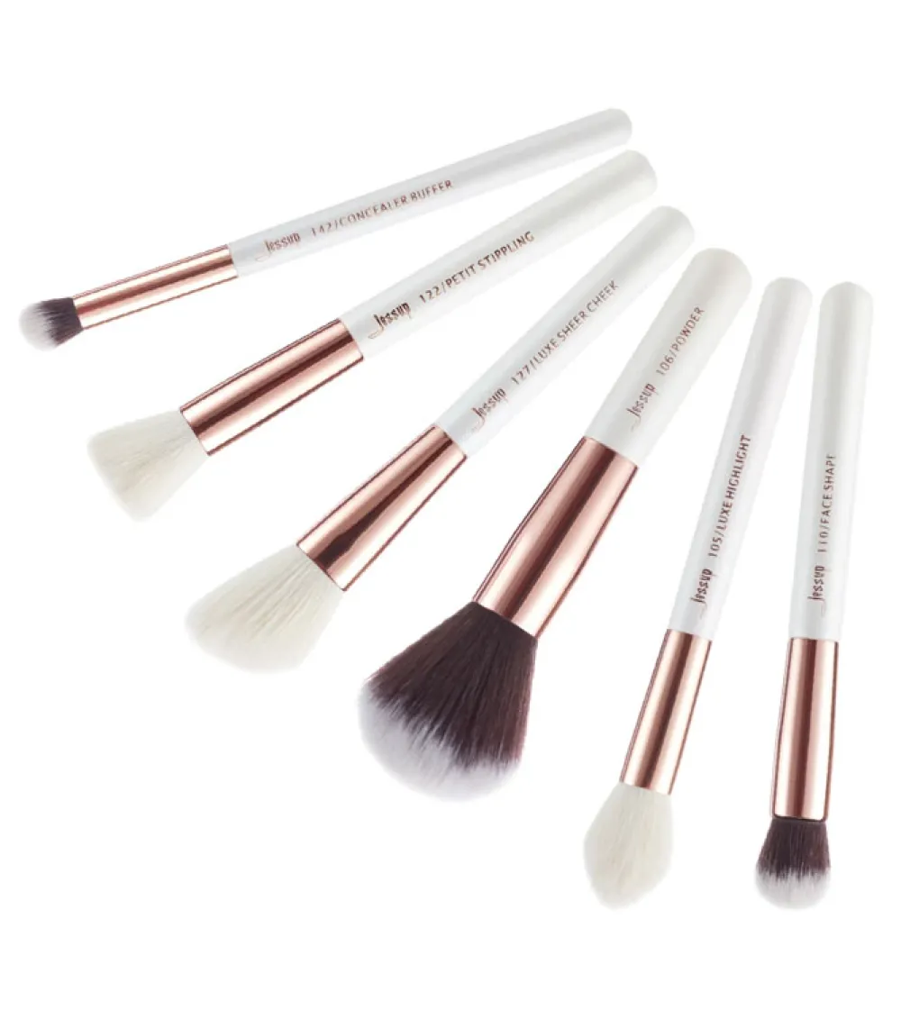Set de brochas 6 piezas - T224: White/Rose Gold>Jessup Beauty Discount