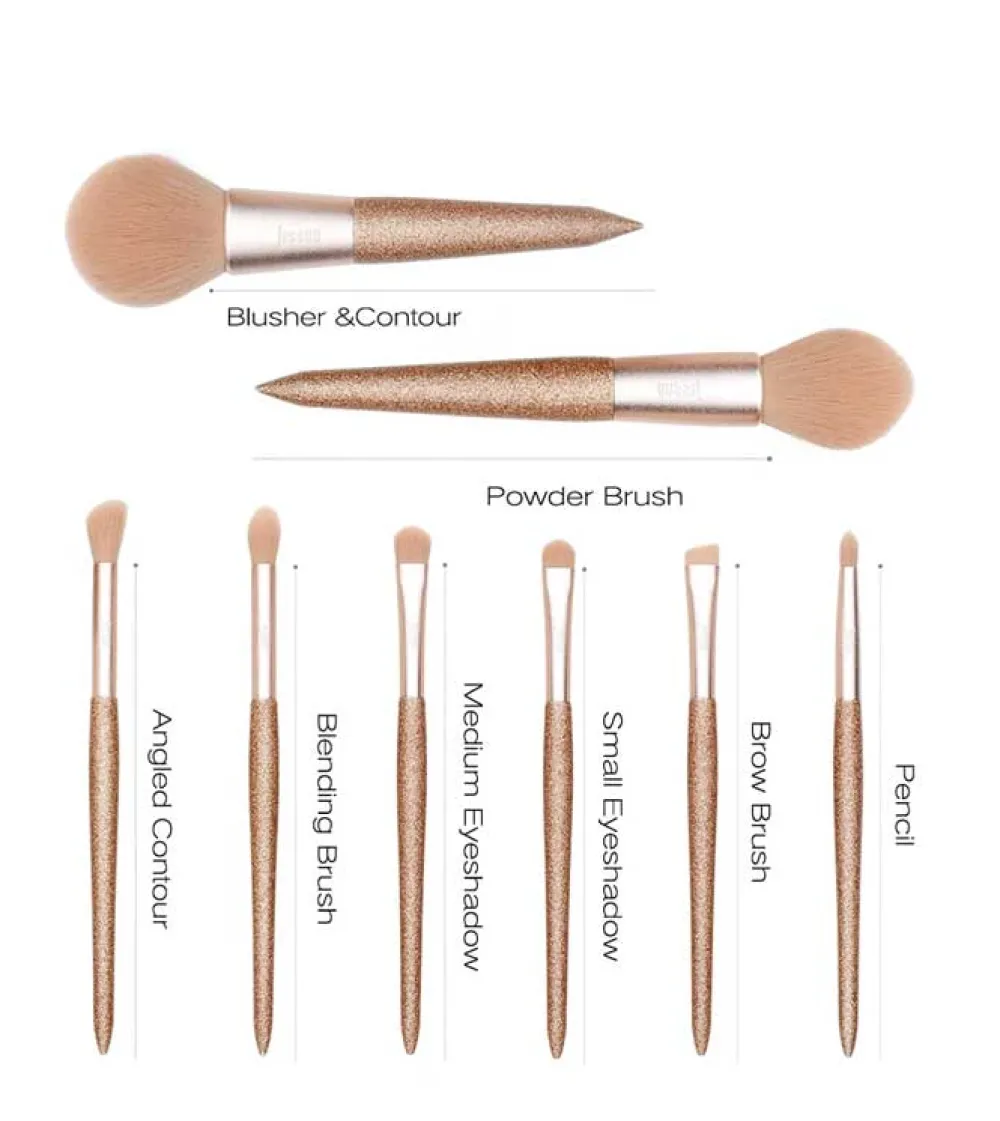 Set de brochas 8 piezas - T266: Shining Party Golden>Jessup Beauty Discount