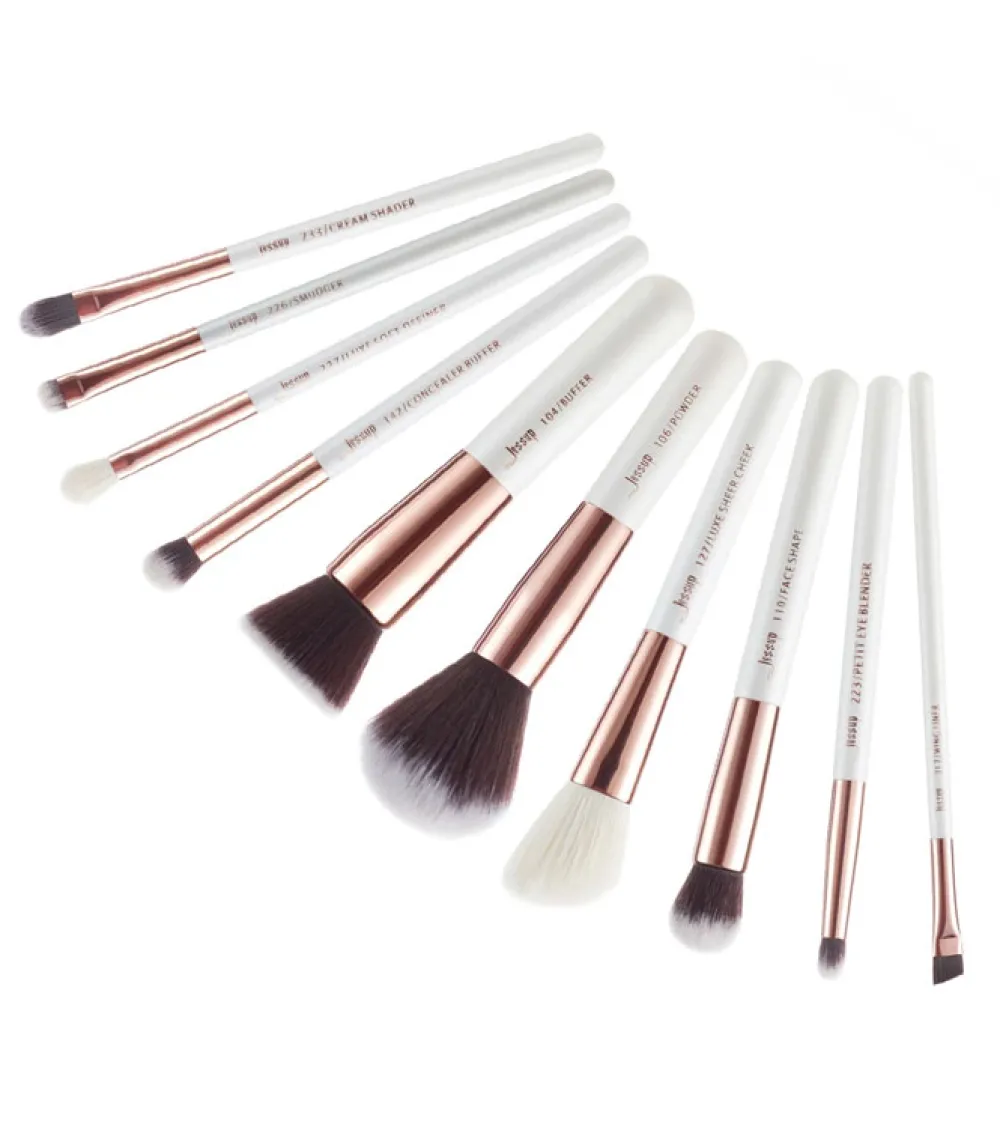 Set de brochas 10 piezas - T216: White/Rose Gold>Jessup Beauty Best