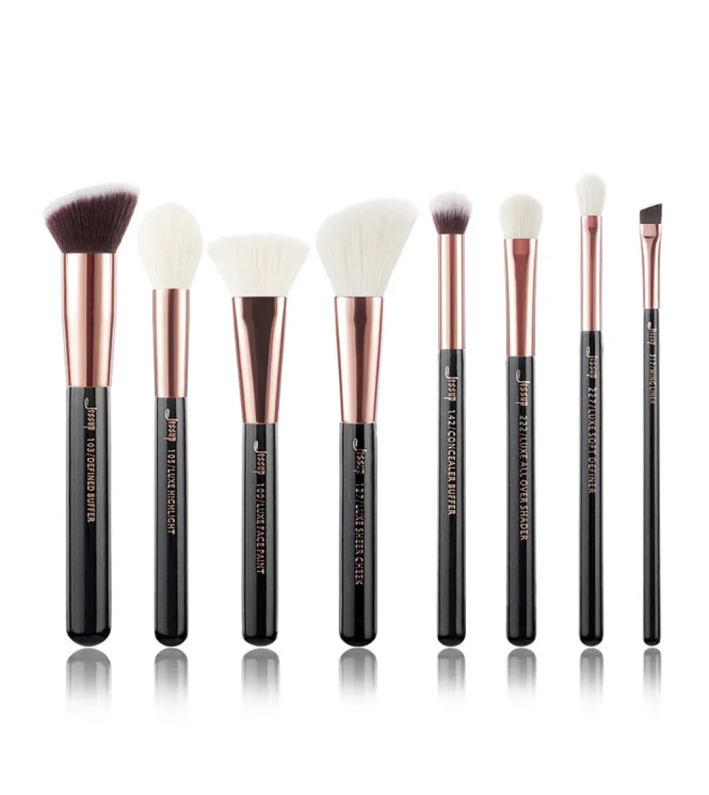 Set de brochas 8 piezas - T159: Black/Rose Gold>Jessup Beauty Discount