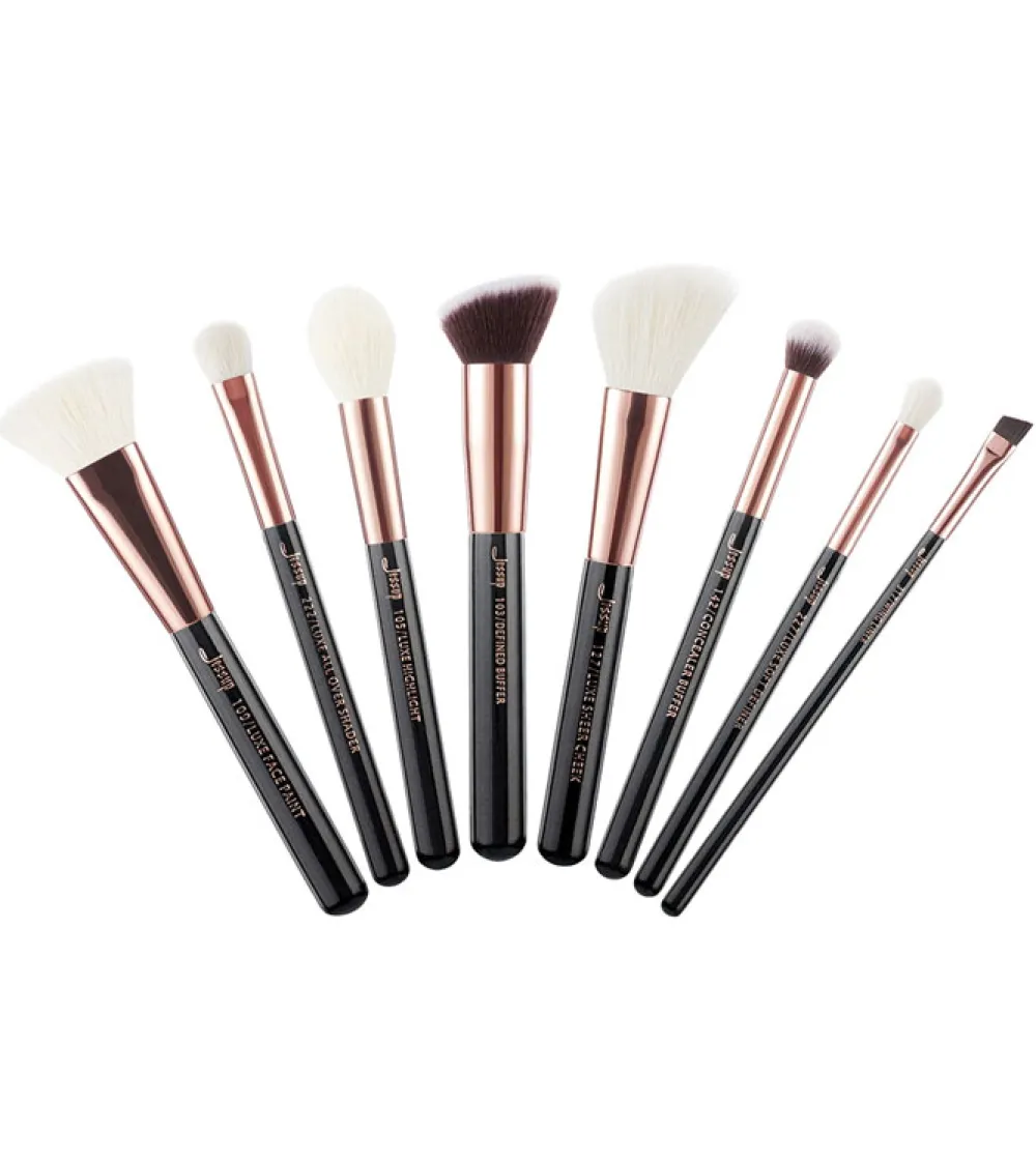 Set de brochas 8 piezas - T159: Black/Rose Gold>Jessup Beauty Discount