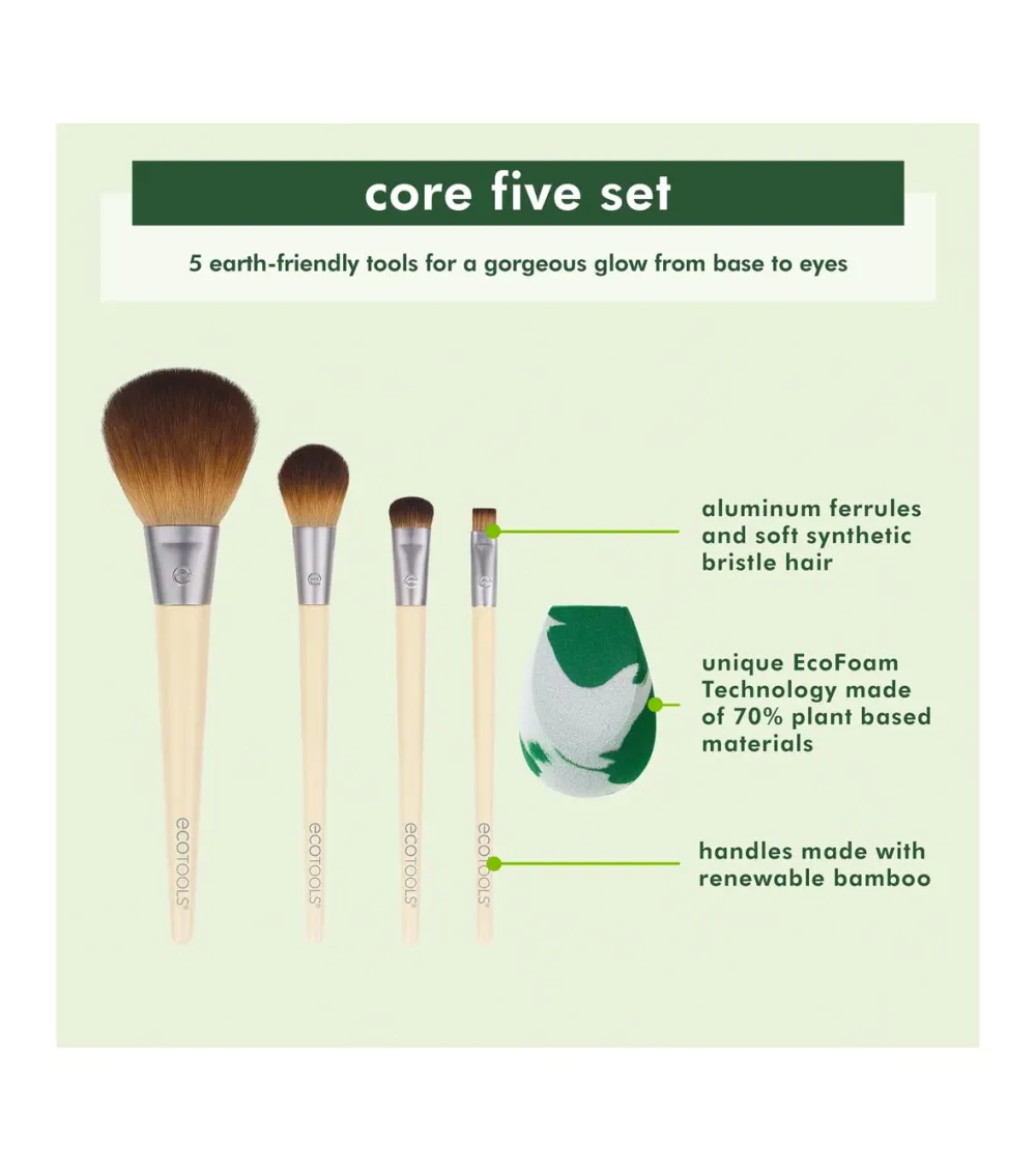 Set The Core Five brochas + Esponja>Ecotools Outlet