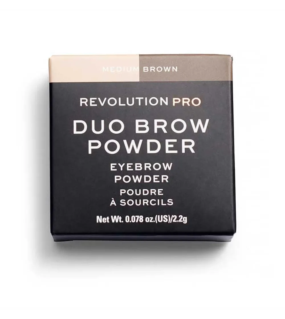 Sombra para cejas en polvo Duo Brow - Medium Brown>Revolution Pro Hot