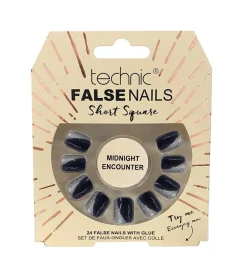 Uñas postizas False Nails Short Square - Midnight Encounter>Technic Cosmetics Best
