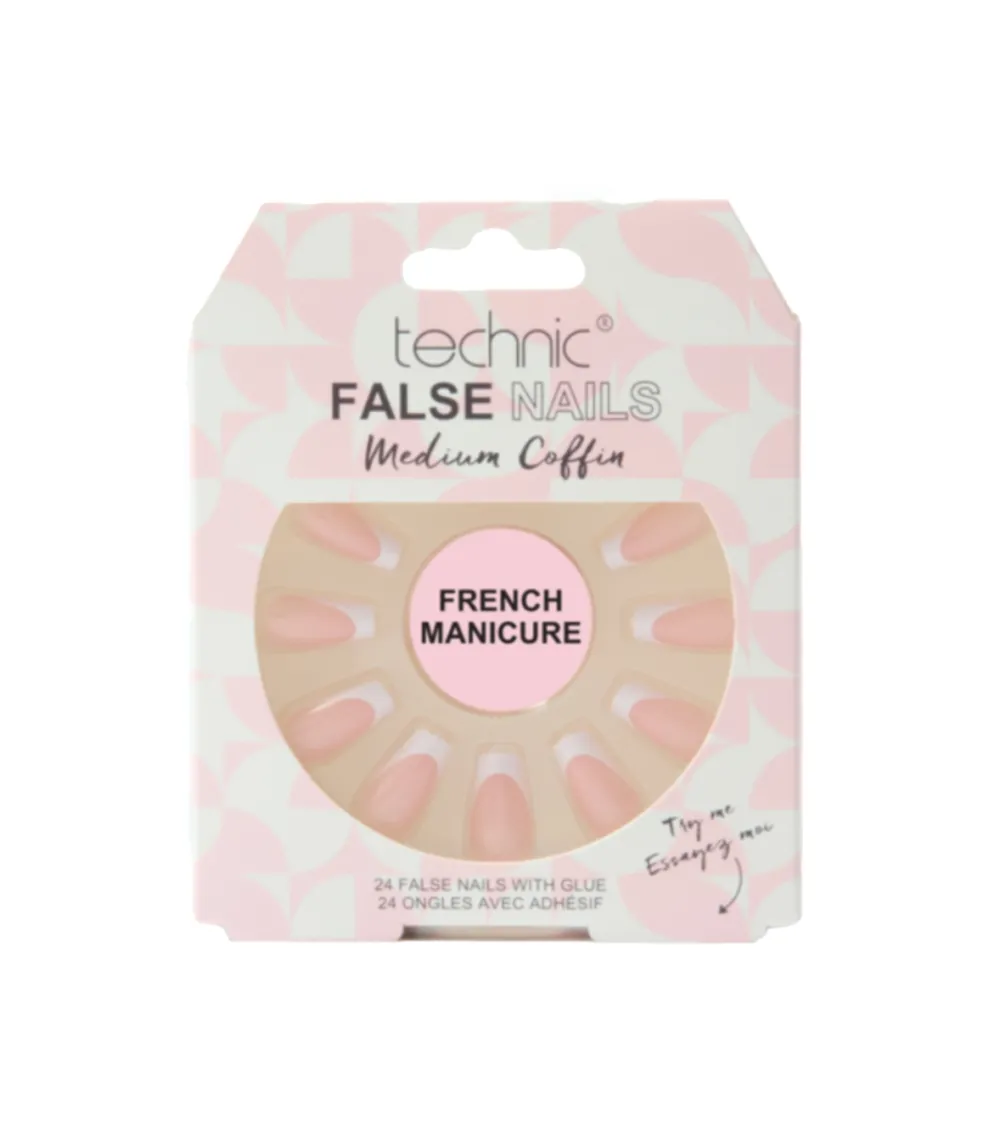 Uñas postizas False Nails Medium Coffin - French Manicure>Technic Cosmetics Online
