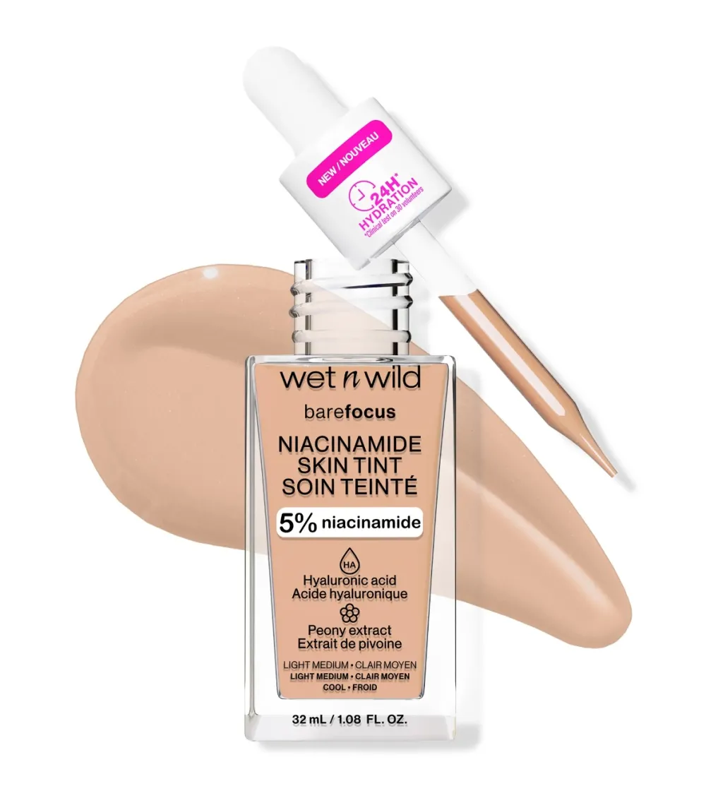 - Base de maquillaje Bare Focus Niacinamide Skin Tint - Light Medium>Wet n Wild Outlet